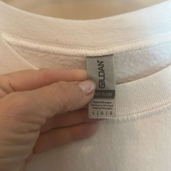 Taylor Swift Gildan White Heavy Blend Sweatshirt size large superbowl/ preowned - Picture 4 of 6